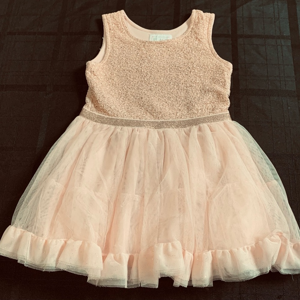 Childrens Place toddler girls 3T light pink shimmery gold spring Easter dress